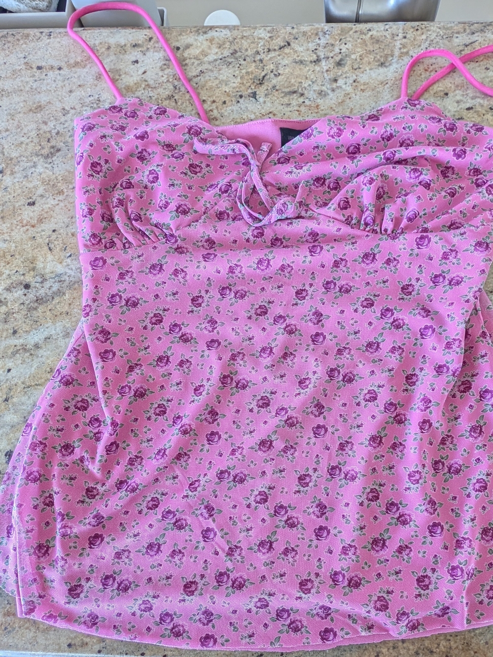 Urban Outfitters Pink Floral Spaghetti Strap Camisole